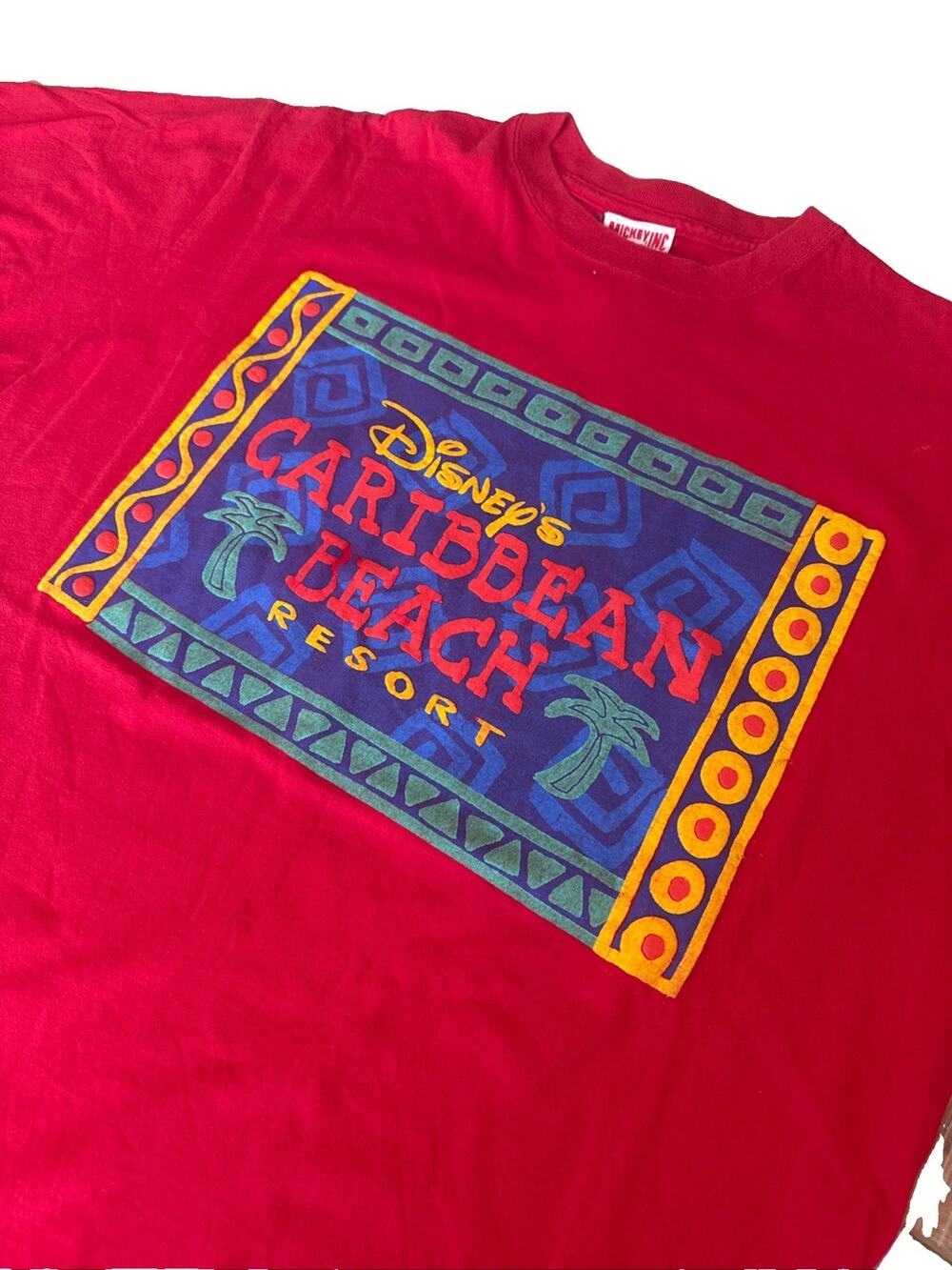 Disney’s Caribbean Beach Resort - Red Shirt Mickey Inc Size LARGE Vintage RARE